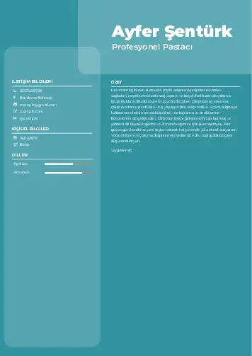 Pastacı Cv Örnekleri cv indir